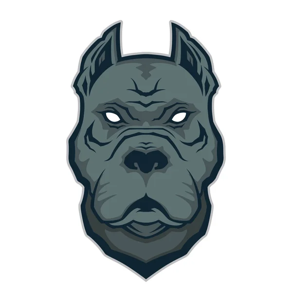 Pitbull mascota cabeza — Vector de stock