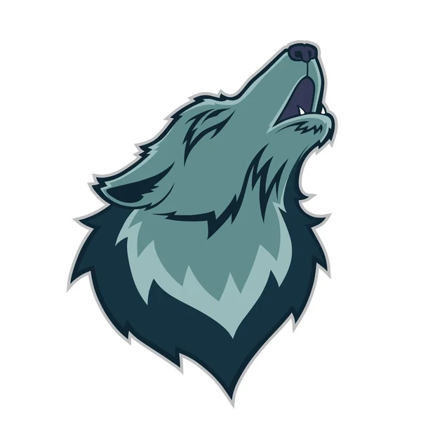 Wolf hoofd mascotte — Stockvector