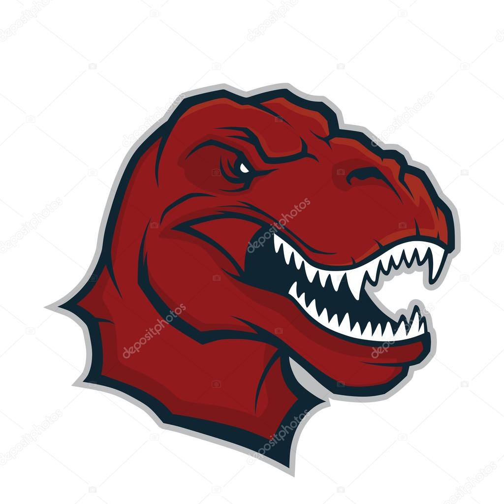 Clipart picture of a raptor head cartoon mascot character