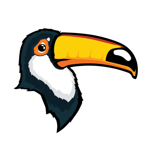 Toucan kuş baş maskotu — Stok Vektör