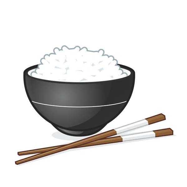 Rice bowl illustration — Stock Vector