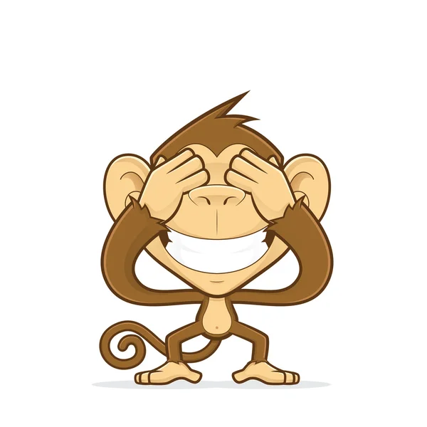 Monkey closing his eyes — Stock Vector