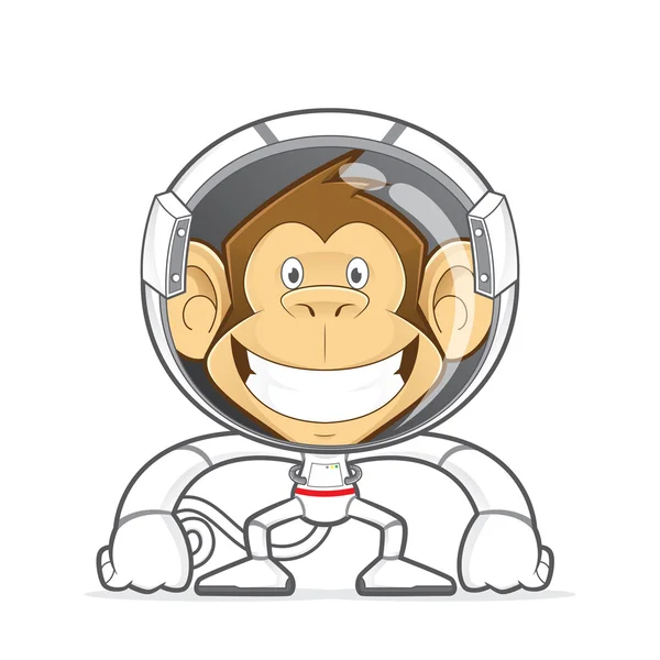 Monyet mengenakan kostum astronot - Stok Vektor