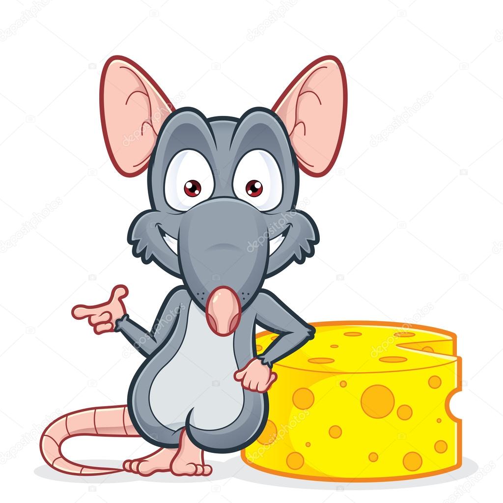 rat leaning on cheese