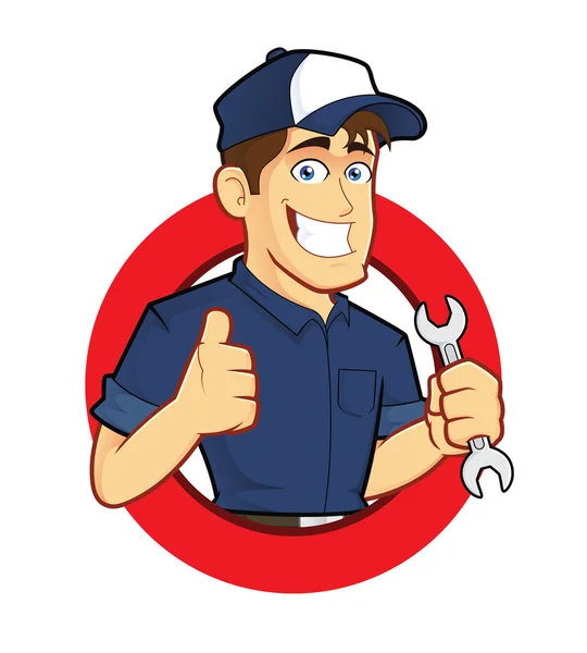 Mechanic with Circle Shape — Stock Vector