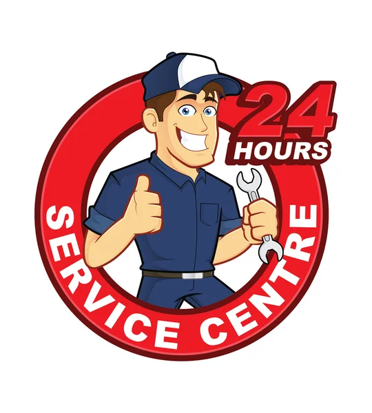 Mechanic 24 uur Service Centrum — Stockvector