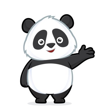 Panda içinde karşılama jest