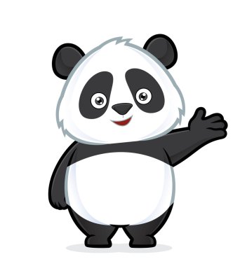 Panda in welcoming gesture clipart