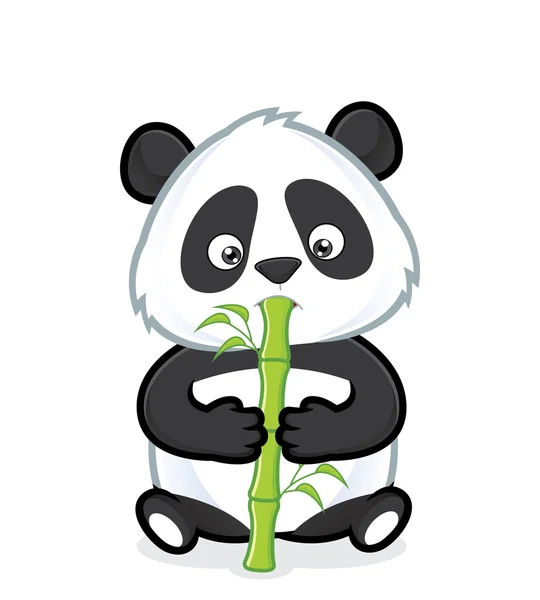 Panda comiendo bambú — Vector de stock