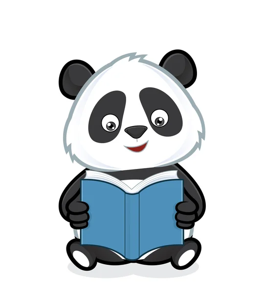 Panda die een boek leest — Stockvector