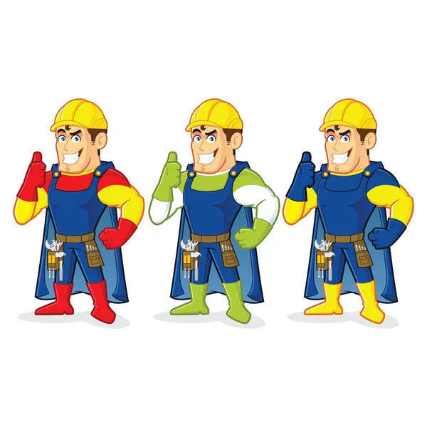 Superhero construction guy — Stock Vector