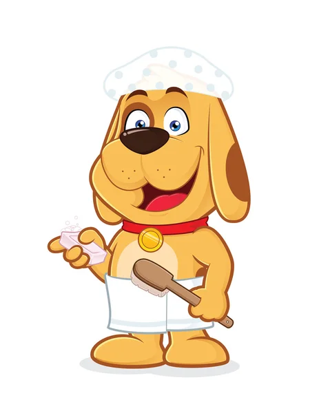 Perro lleva toalla y gorra de ducha — Vector de stock