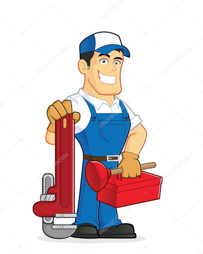 Plumber holding tools Stock Vector Image by ©sundatoon 76836425