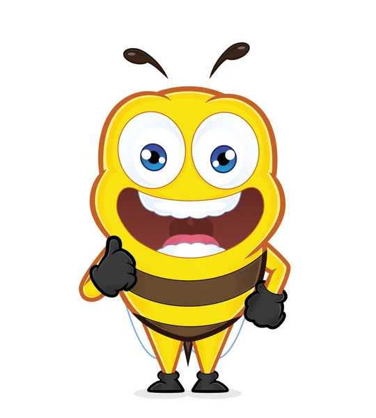 Bee geven duimen omhoog — Stockvector