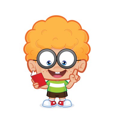 İnek çocuk bir kitap okuma