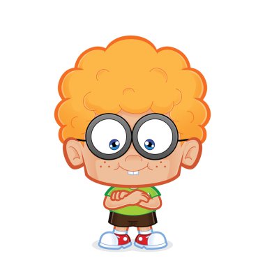 İnek çocuk katlanmış elleriyle