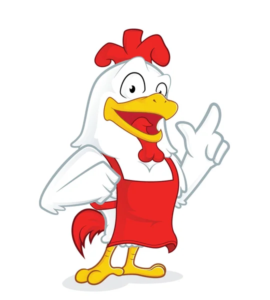 Chicken wearing an apron — Stock Vector