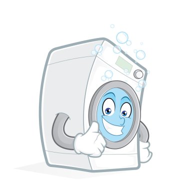Washing machine giving thumbs up