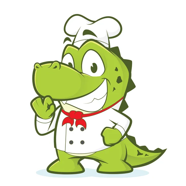 Crocodile or alligator chef — Stock Vector