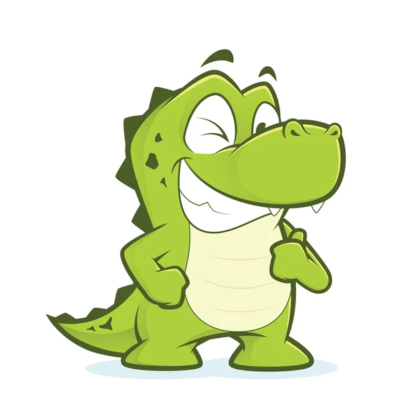 Krokodýl nebo aligátor dávat palce a mrkání — Stockový vektor