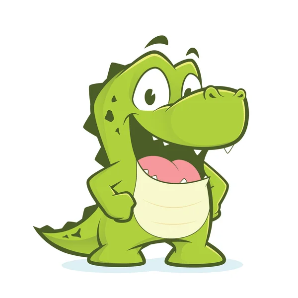 Krokodil eller alligator med händerna på höfterna — Stock vektor