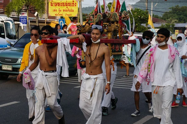 Vegetarfestival 2014 på phuket, thailand – stockfoto