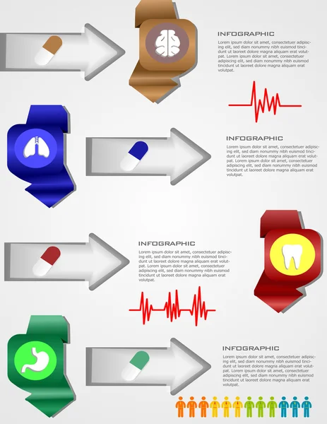 Cuatro del índice y flechas — Vector de stock