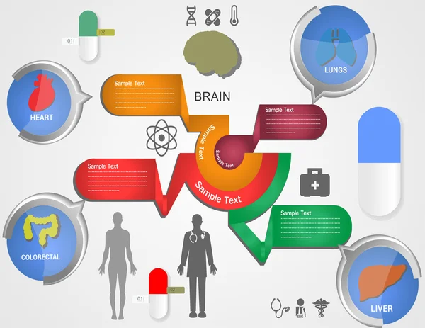 Knoppen met instanties en circulaire lijnen — Stockvector