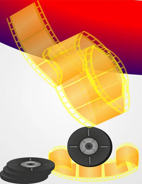 Yellow twisted film — Stock Vector