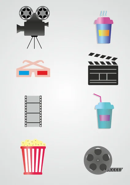 Icons for cinema — Stock Vector