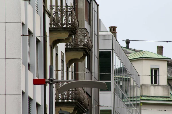 Nahaufnahme Städtischer Hausfassaden — Stockfoto