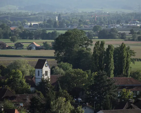 Paysage Rural Avec Église Été — Photo