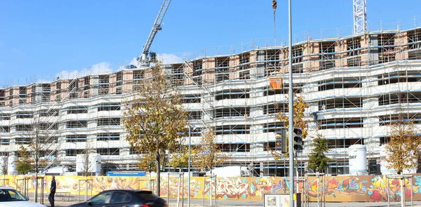 Estaleiro Construção Edifício Residencial — Fotografia de Stock