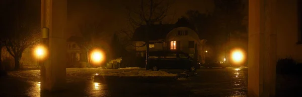 Nächtliche Stadtkulisse Mit Leuchtenden Lichtern — Stockfoto