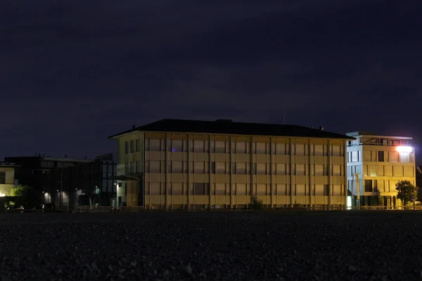 Escena Nocturna Urbana Con Edificios Oficinas — Foto de Stock