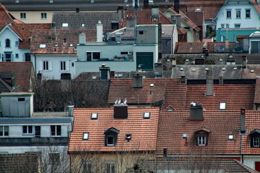 Eski şehir evlerinin çatıları