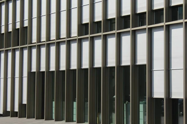 Gros Plan Structure Sur Une Façade Moderne Immeuble Bureaux — Photo