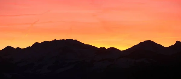 Гірський Хребет Заході Сонця — стокове фото