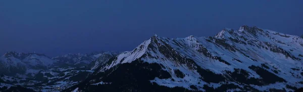 Vista Una Cordillera Por Noche —  Fotos de Stock