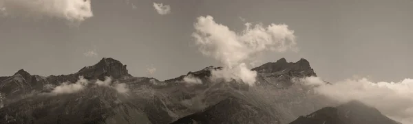 Yazın Alp Manzarasının Panoramik Görüntüsü — Stok fotoğraf