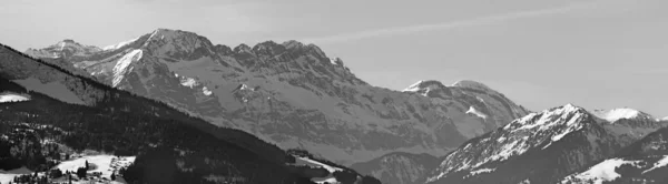 Paysage Alpin Avec Chaîne Montagnes Hiver — Photo