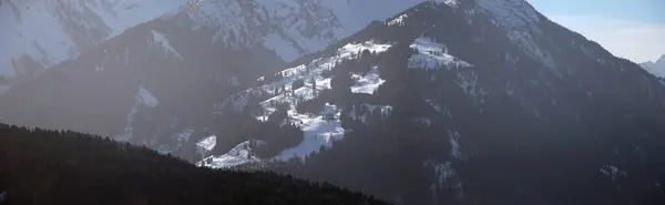 Вид Гірський Схил Взимку — стокове фото