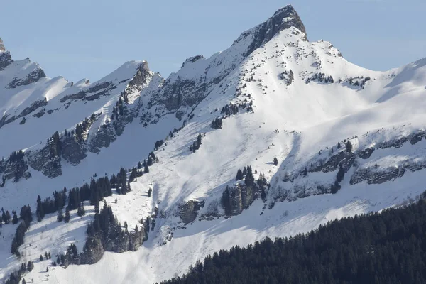 Vista Una Montaña Invierno —  Fotos de Stock