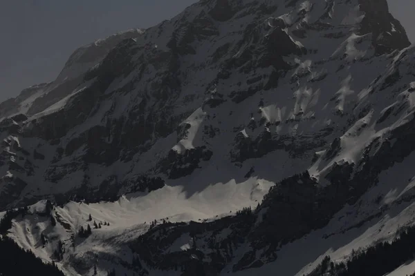 Alpesi Téli Táj Éjjel — Stock Fotó