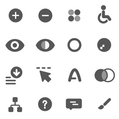 Accessibility icons and color correction