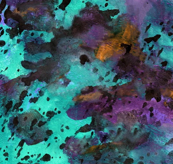 Abstracte Kleurrijke Achtergrond Met Handgeschilderde Textuur Aquarelverf Met Spatten Verfdruppels — Stockfoto