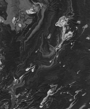 Sıvı sanat. El boyaması mermer dokuya sahip soyut siyah-beyaz arka plan. Kumaş, duvar kağıtları, kapaklar ve ambalaj kağıtları için en iyisi..