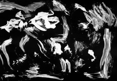 Tek renkli soyut bohem arkaplan, elle boyanmış siyah-beyaz renkler. Baskı, kumaş, poster, duvar kağıdı, kapak ve ambalaj kağıdı, ambalaj kağıdı için harika..