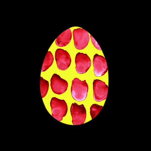 Easter Egg Animal Print Stains Isolated Black Background Simple Red — Zdjęcie stockowe