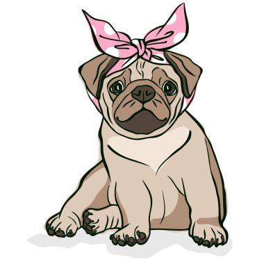 Şirin köpek yavrusu. Vektör illüstrasyonu. 